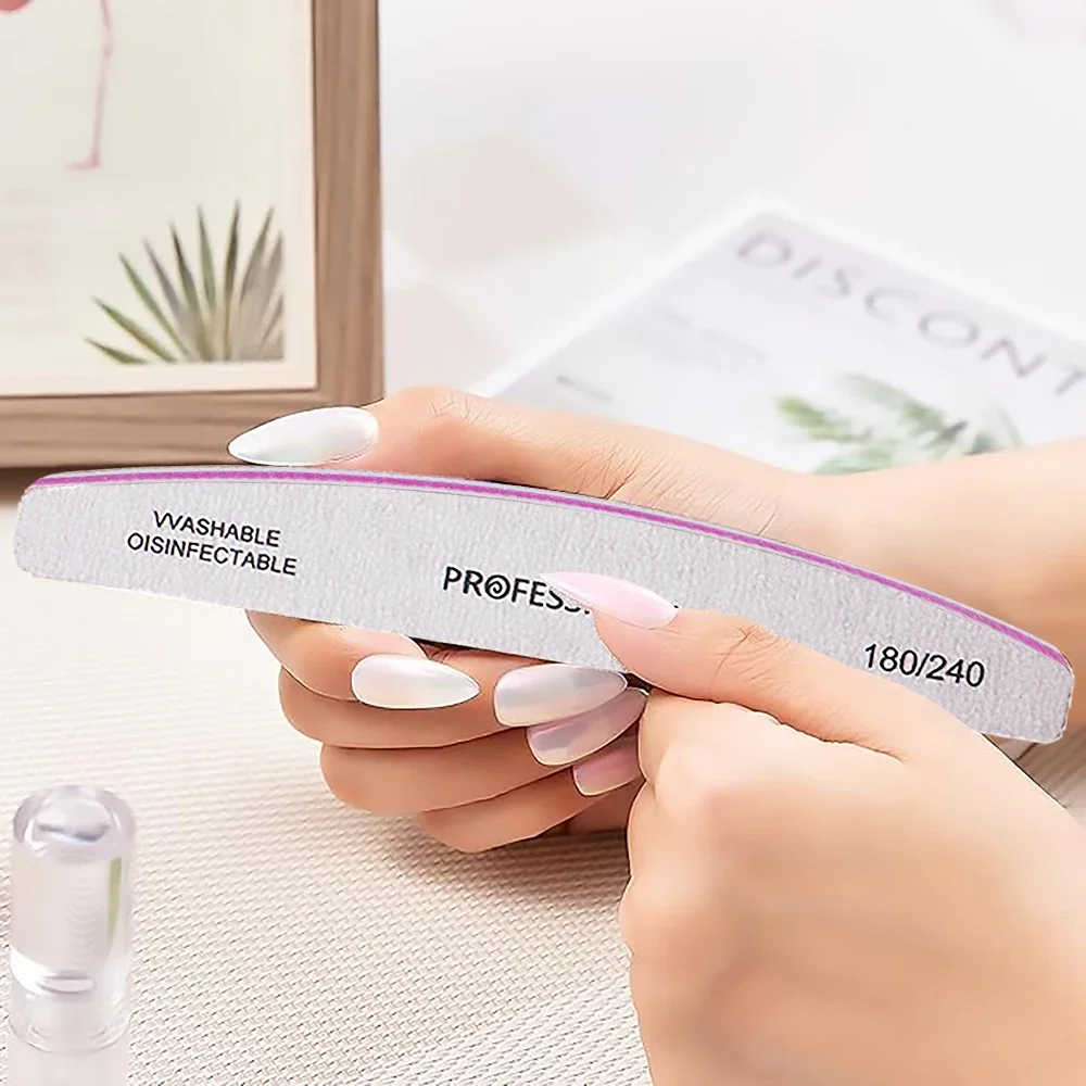 Professional Nail File Set - 5/10/15/25/50pcs Double Sided Reusable Emery Board 100/180 Grit Manicure Tool for Nail Styling