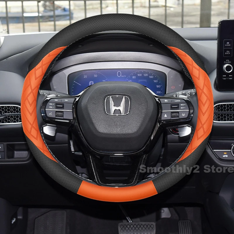 Leather Car Steering Wheel Cover For Honda Civic Accord HR-V Odyssey City 2012-2026 Covers For Covers Auto Accessories 2025