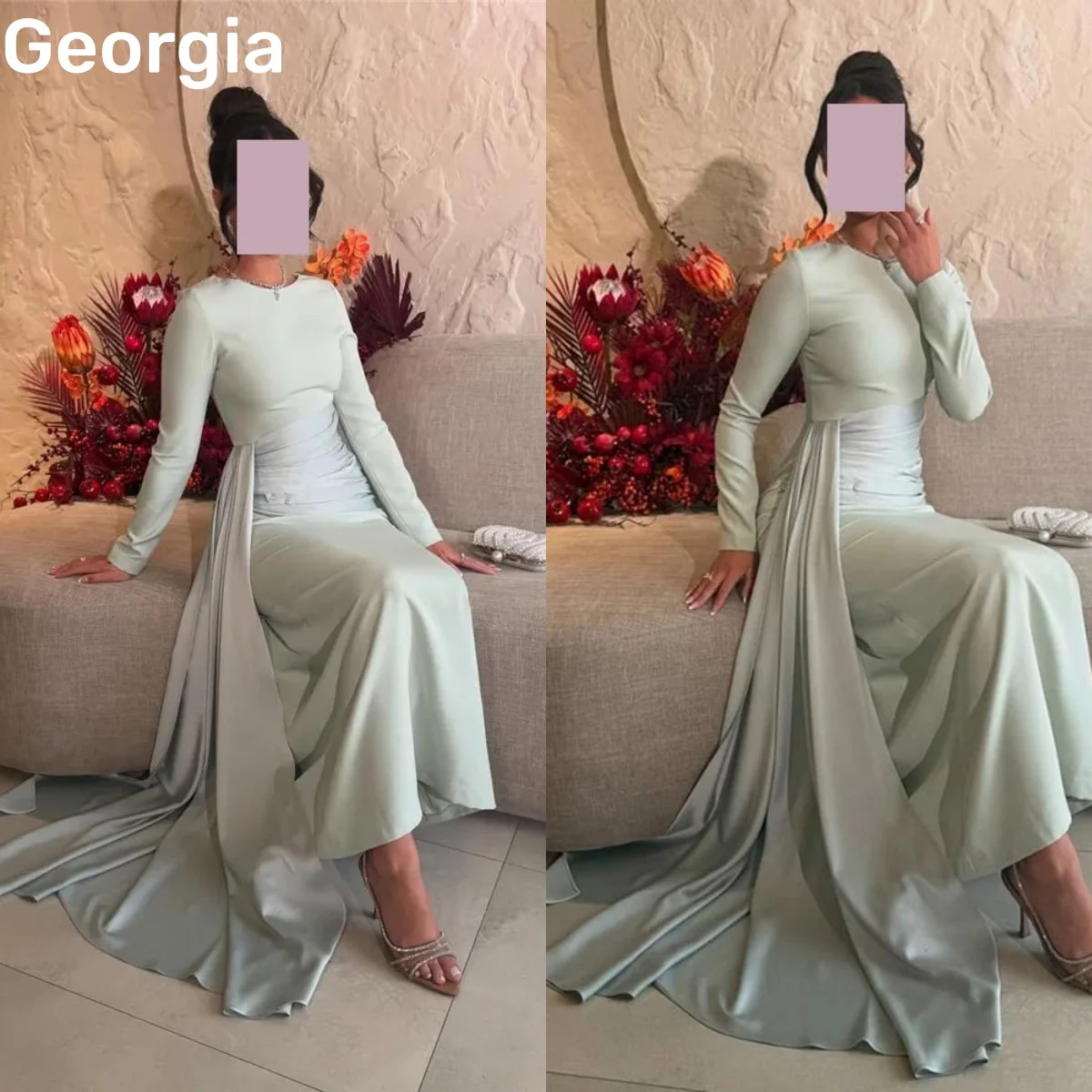Birthday Dresses Luxury Customize Sweetheart Dress Women Elegant Luxury A-Line Floor-Length Ruffle Long Sleeves Vestidos De Fest