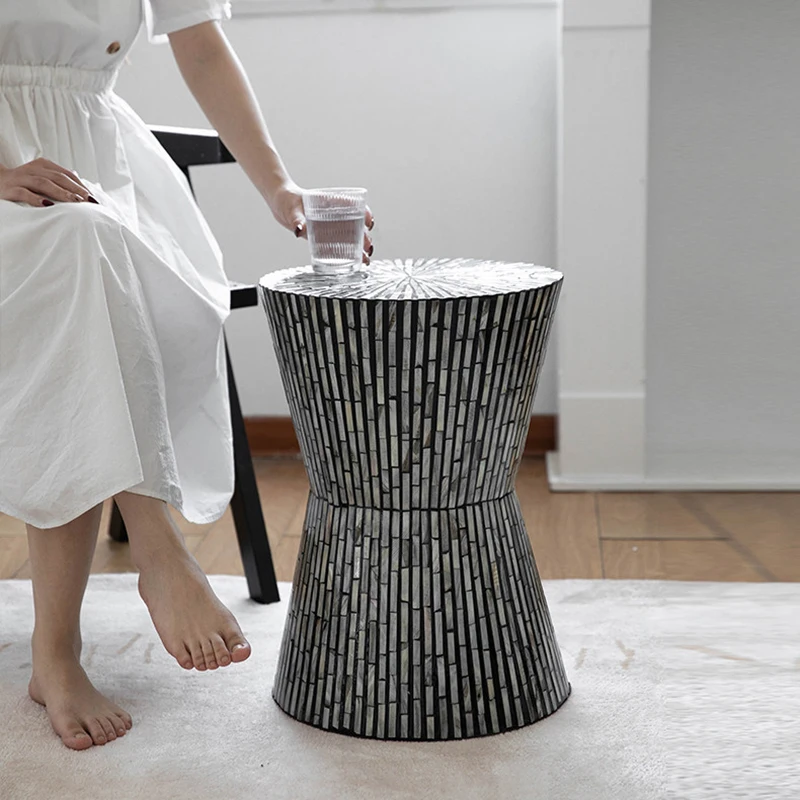 Natural Shell Tea Table,High End Art Coffee Table,Creative Storage Desk,Art Exhibition Stand,Nordic Furniture,Mobile Side Table