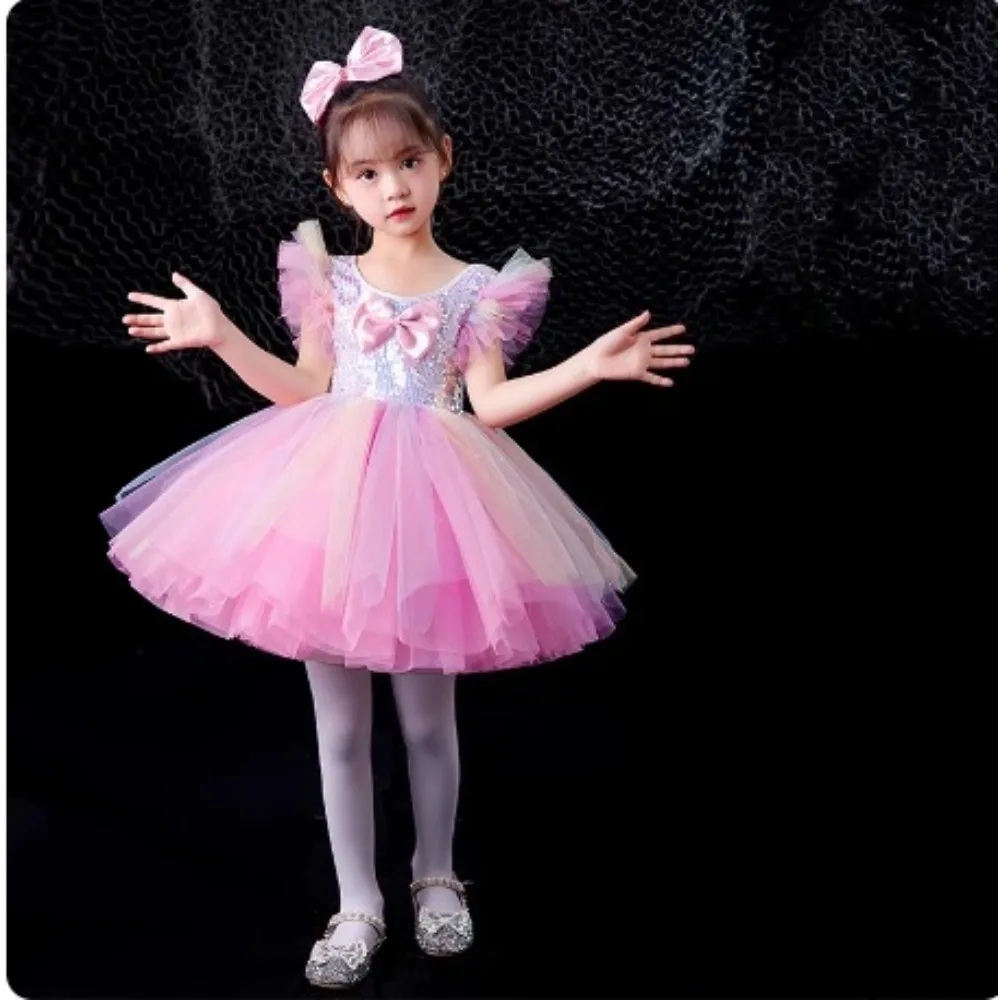 Ballet Tutu Danskleding Kinderkleding Leuke toneelkostuums Kinderkleding Prestaties Elegante maillots voor meisjes Balletjurk