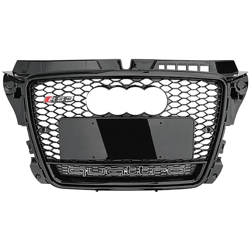 

Front Bumper for A3 center honeycomb mesh grill for S3 8V RS3 Automotive black frame grille 2007-2013