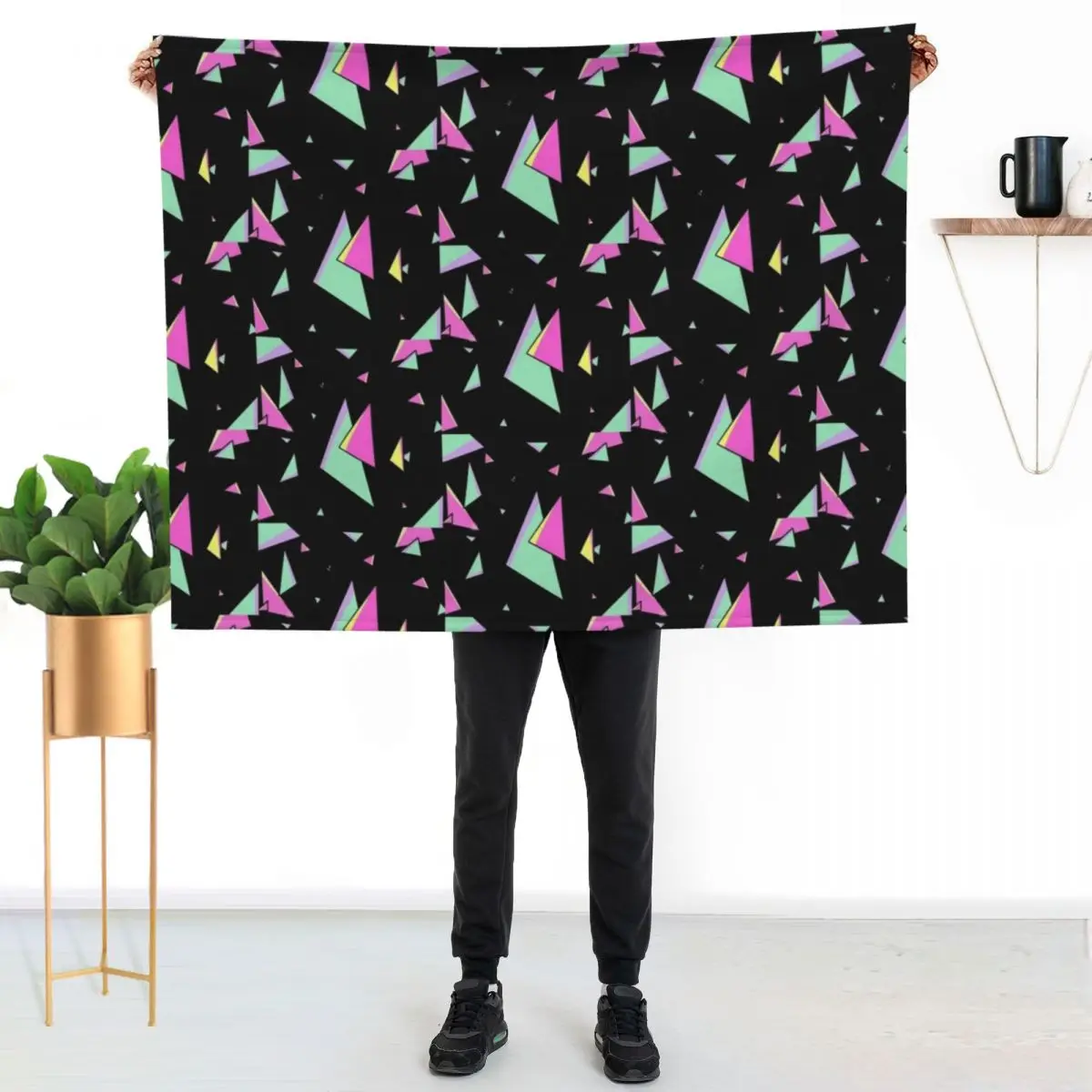 

Promare Triangle Fire Aesthetic Throw Blanket Cozy Microfiber Throw Blanket for Home Bedroom
