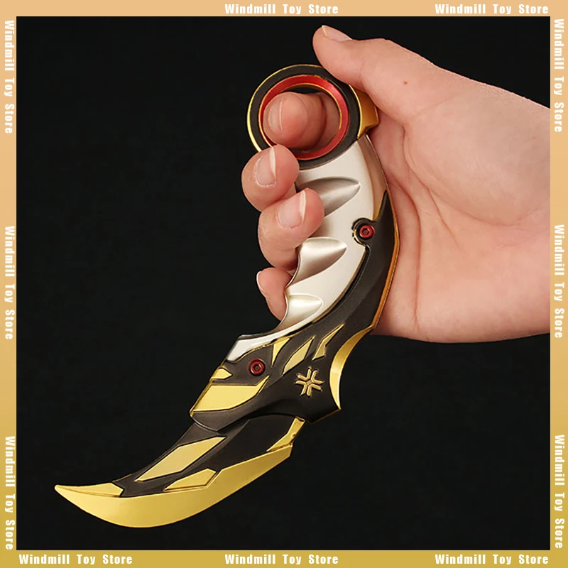 Valorant Weapon Champions 2021 Karambit para Melee, cuchillo rever de 16cm, juego de aleación de Metal, espada samurái periférica, juguetes de regalo para niños