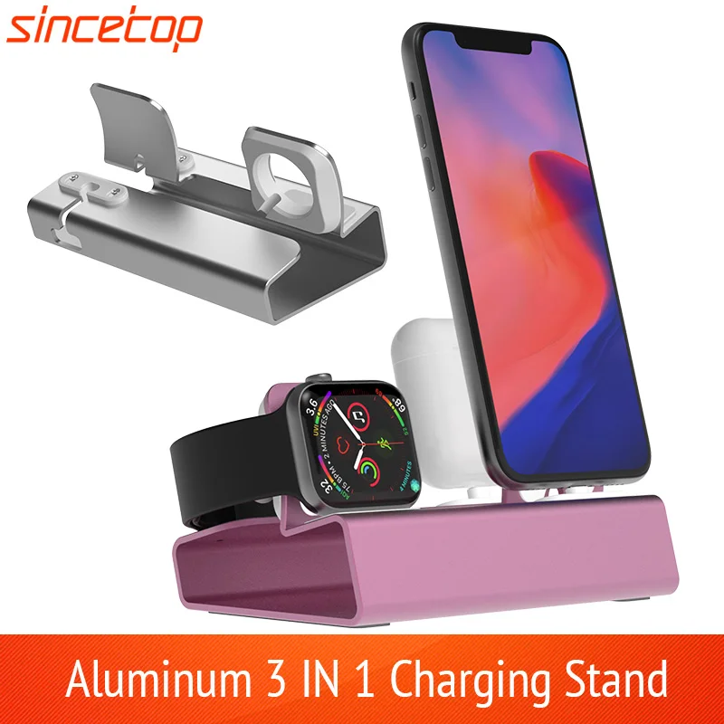 

Aluminum 3in 1 Charging Dock For iPhone 16 15 14 13 12 11 X 8 For Apple Watch Airpods Charger Holder Mount PD Stand Dock Station