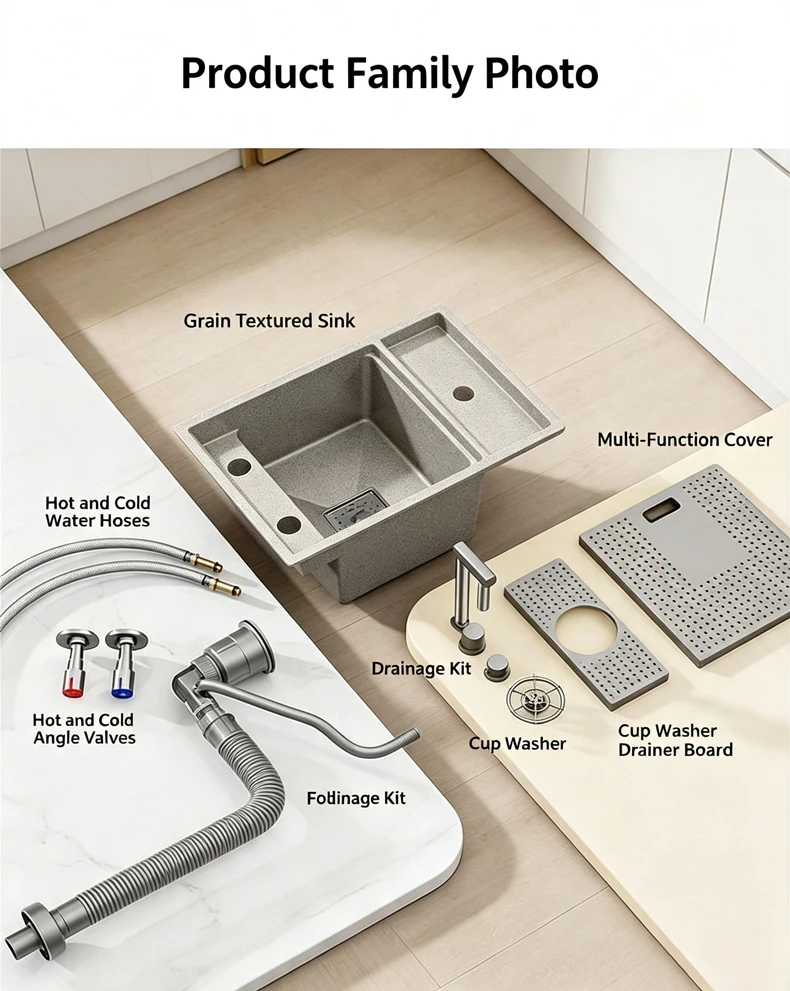 Cup Washer Hidden Bar Sinks With Lid MultifunctionalStainless Steel Kitchen Sink Single Slot Undermount Bowl