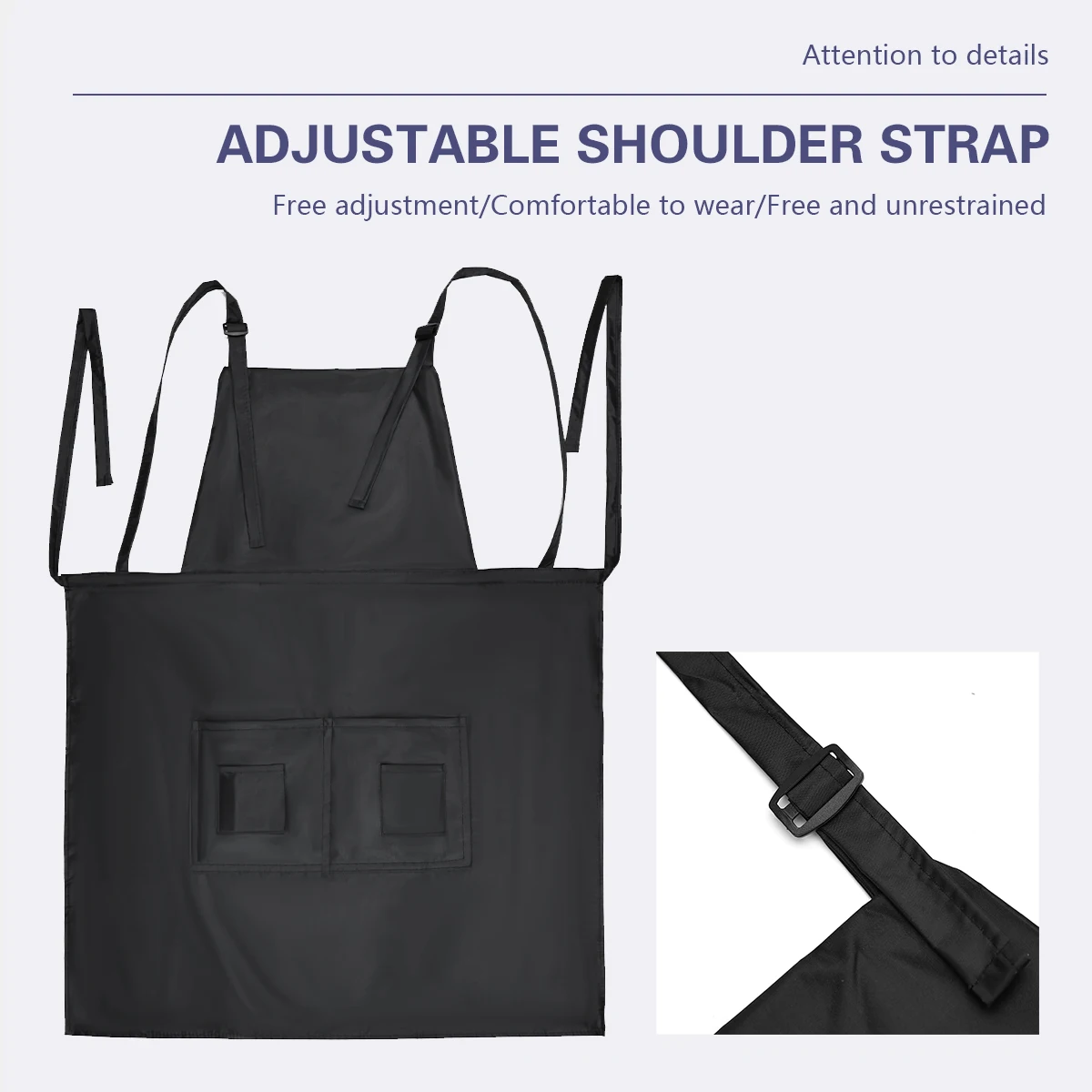 Chef Apron Men Halter Neck Navy White Striped Apron Women Kitchen Cooking Catering Stain Resistant Clothes Accessories