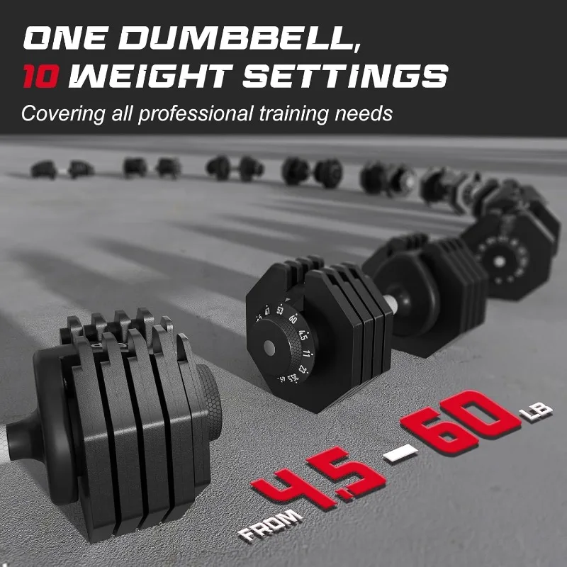 

Keppi Anti-Slip Metal Fast Adjust Handle Adjustable Dumbbells 40lb/60lb Multi Weight Home Strength Training Fitness Set