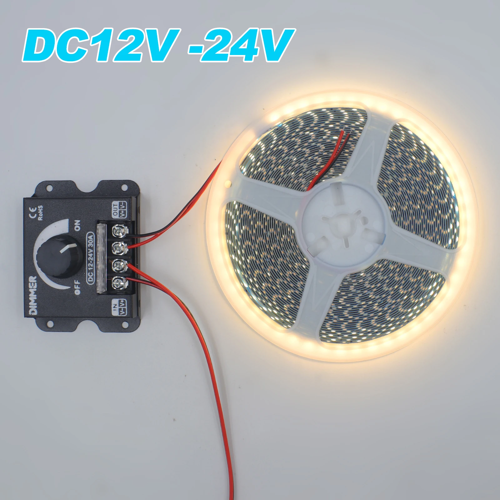 Dimmer Switch New DC 12V 24V LED 360W 30A Adjustable Brightness Controller for 2835 LED Strip Light Lamp Lighting Accessories