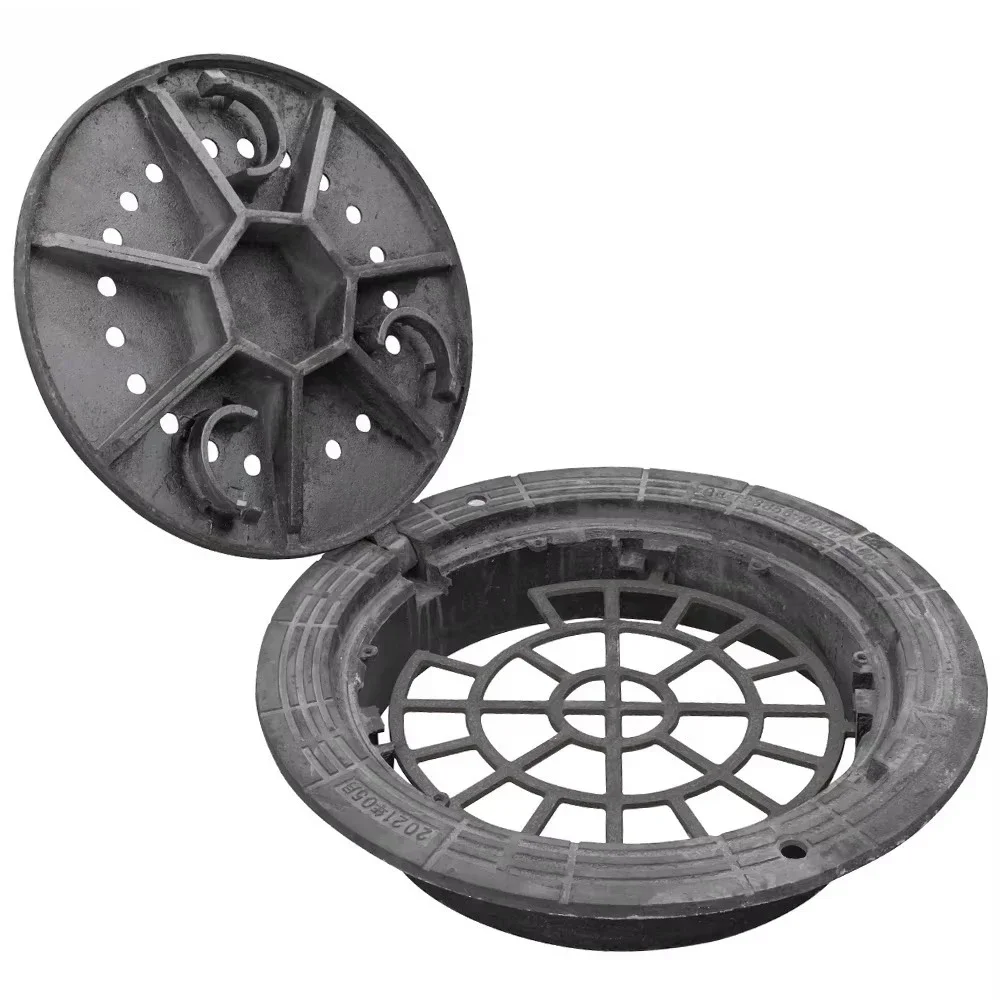 Factory Supplier Ductile Iron Manhole Cover D400 EN124, With Hing And Locking Cast Iron Sewer Street Stormwater Drainage Grille