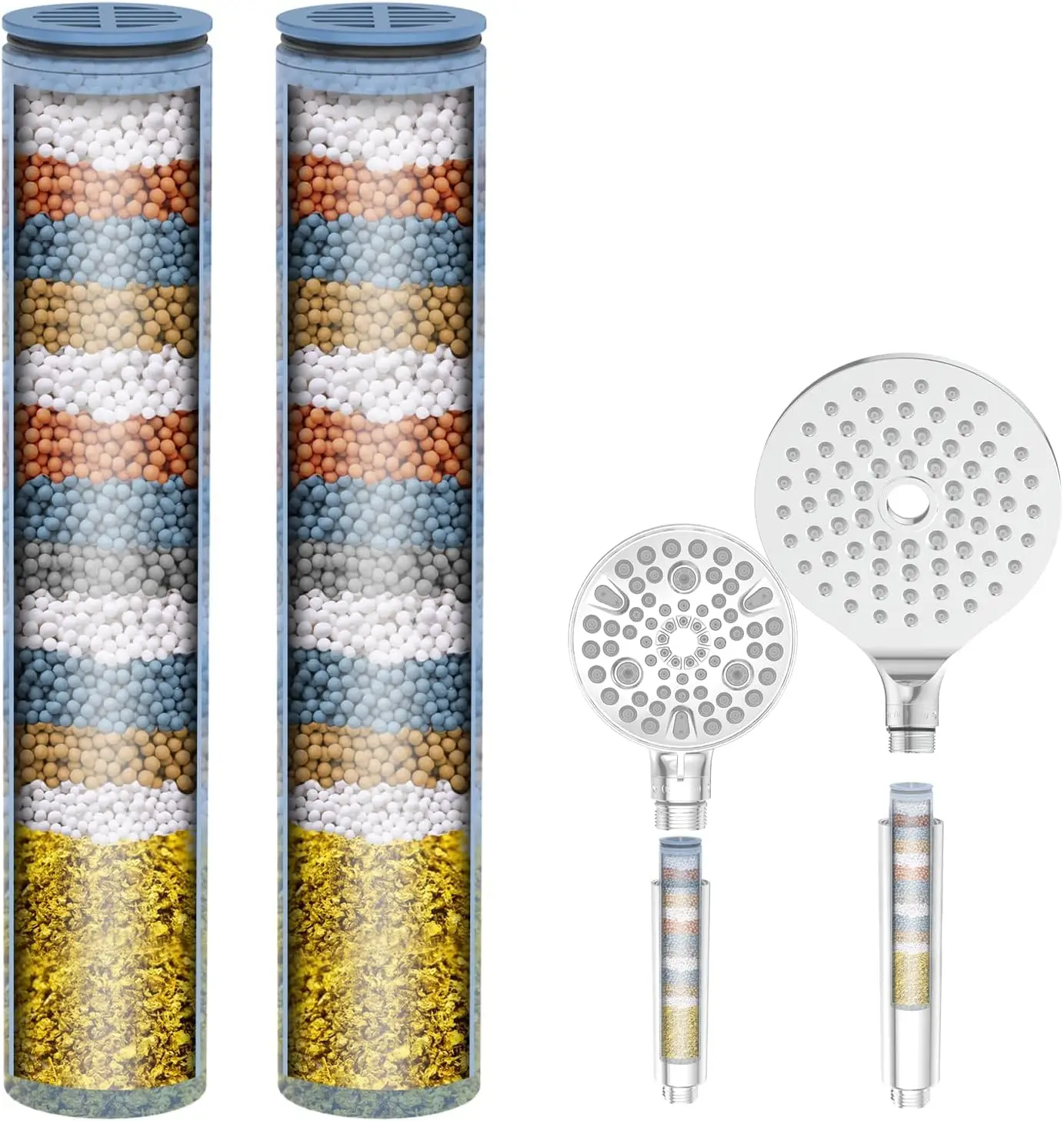 

Shower Head Filter Replacement Cartridge for Handheld Shower with Multi-Stage Filtration 2-Pack