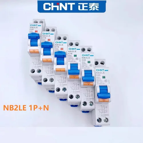 Imagen 1 del producto CHINT NB2LE 1P+N interruptor de protección contra fugas disyuntor NB2 AC TYPE RCBO