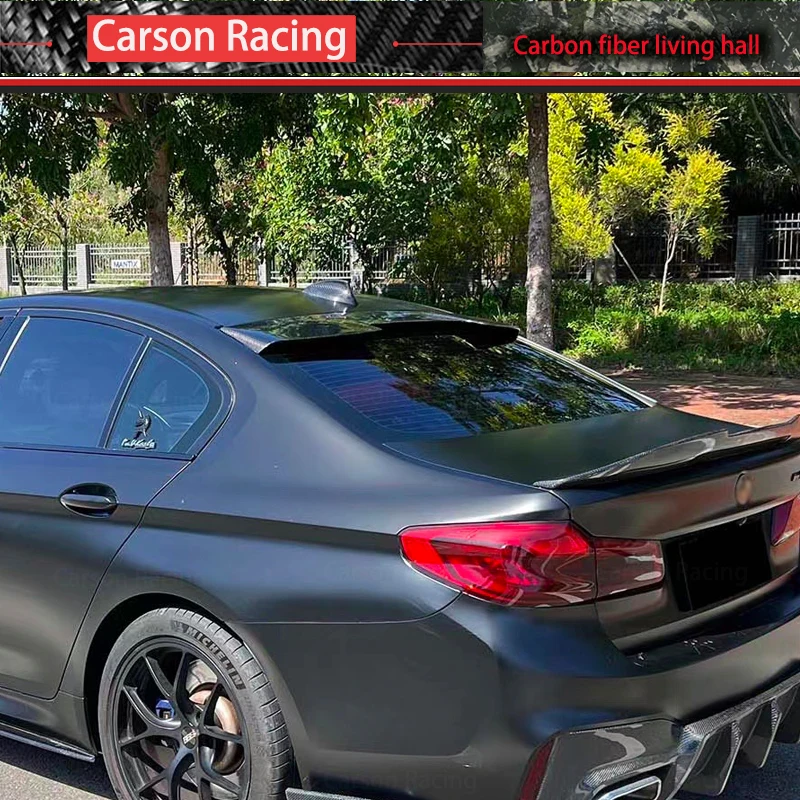 For Bmw G30 F90 5 Series Sedan 2016-Up Real Carbon Fiber Car Rear Trunk Boot Lip Spoiler Roof Wing Top Wings Spoiler