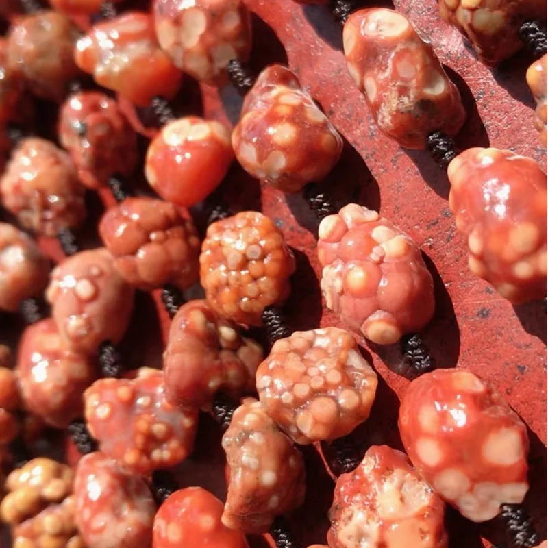 Alashan Gobi Rough Stone Red Fish Seed Necklace - view 5
