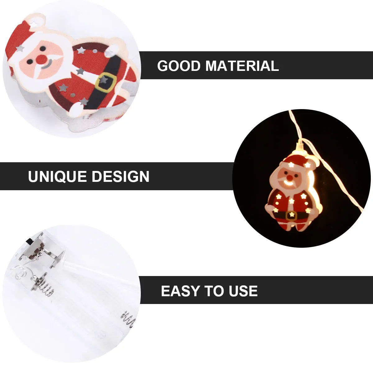 1 مجموعة 1 مجموعة سانتا كلوز Led سلسلة أضواء قابلة لإعادة الاستخدام ديكور داخلي في الهواء الطلق غرفة نوم حفلة معلقة ضوء زينة عيد الميلاد #3