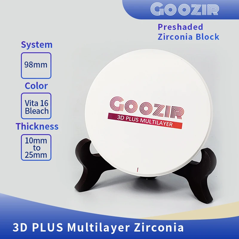 Precio Para Promoción GOOZIR 98mm A2 3D Pro Dental Zirconia Bloques De Cerámica CAD CAM Dental Multicapa Uso En Laboratorio