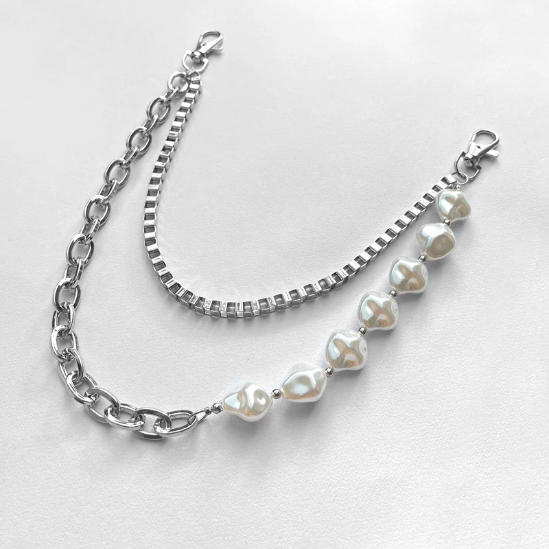 Модная жемчужная цепочка на бедрах для потертых брюк, акцент джинсов в стиле хип-хоп, модные аксессуары для одежды, подарки