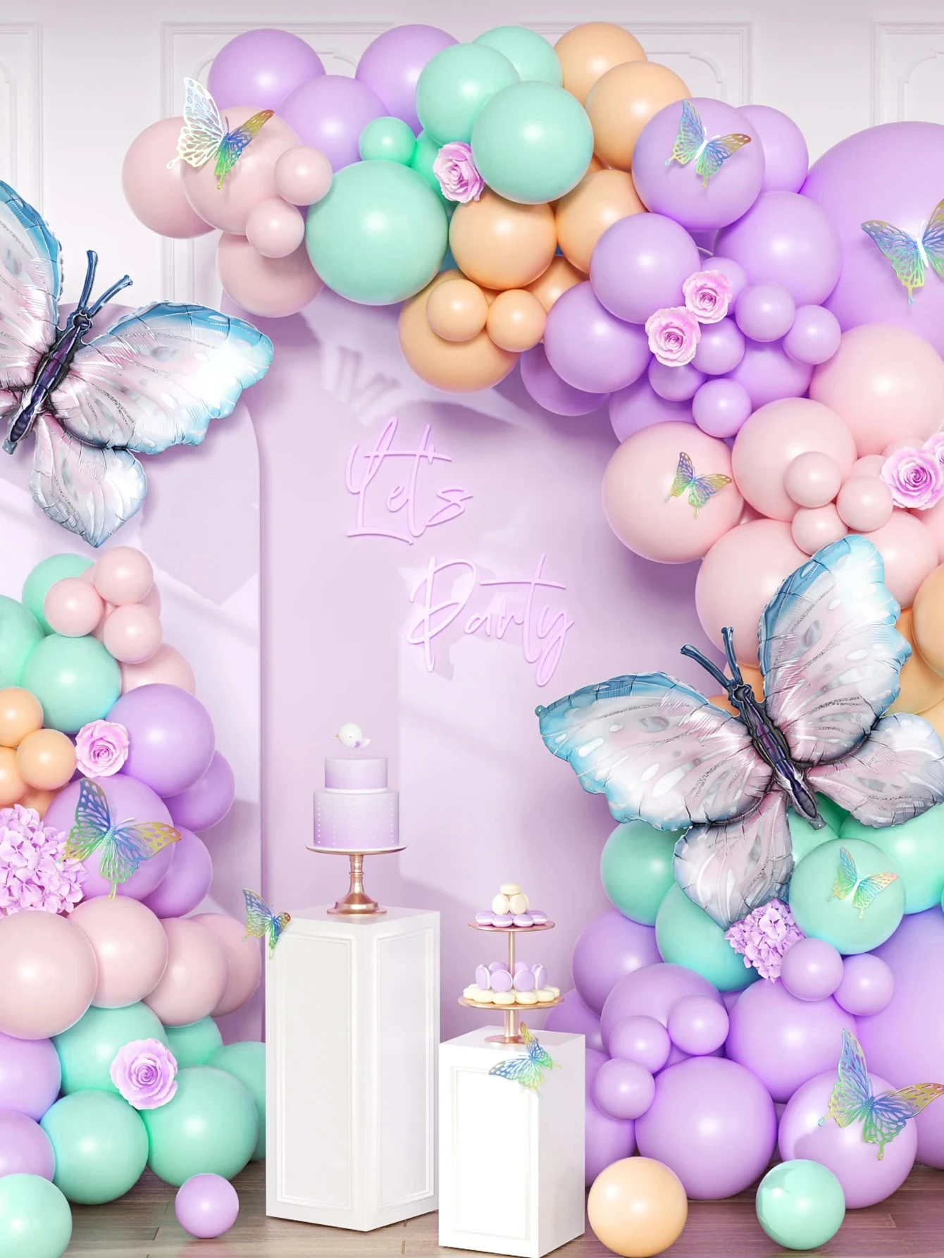 147-teiliges Latex-Ballon-Set in Lila und Rosa, geeignet für Geburtstagsfeiern, Hochzeiten und Partydekorationen zum Valentinstag