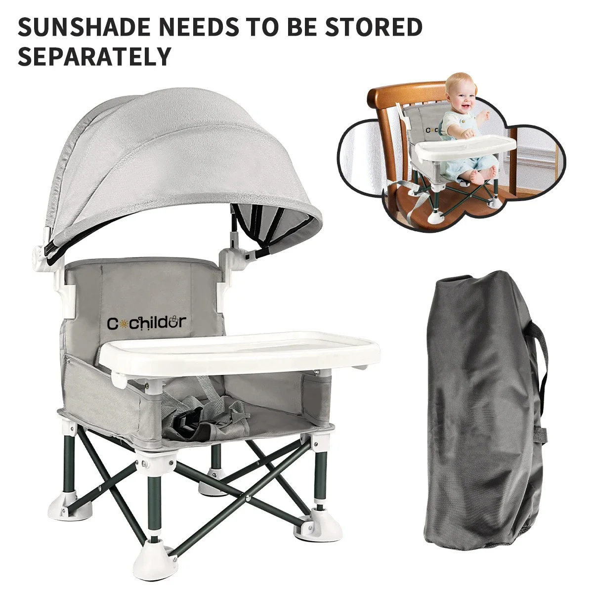 

Детский стул, портативный и складной, можно использовать для увеличения высоты сиденья, как стул для кормления и кемпинга на открытом воздухе.