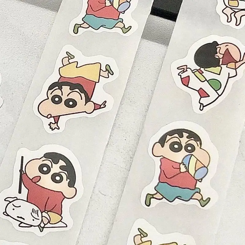 Bandai Kawaii Stickers Anime Cute Cartoon Crayon Shin Chan Emotion Pack Stickers Notebooks Stickers Roll Stickers Girl Gift