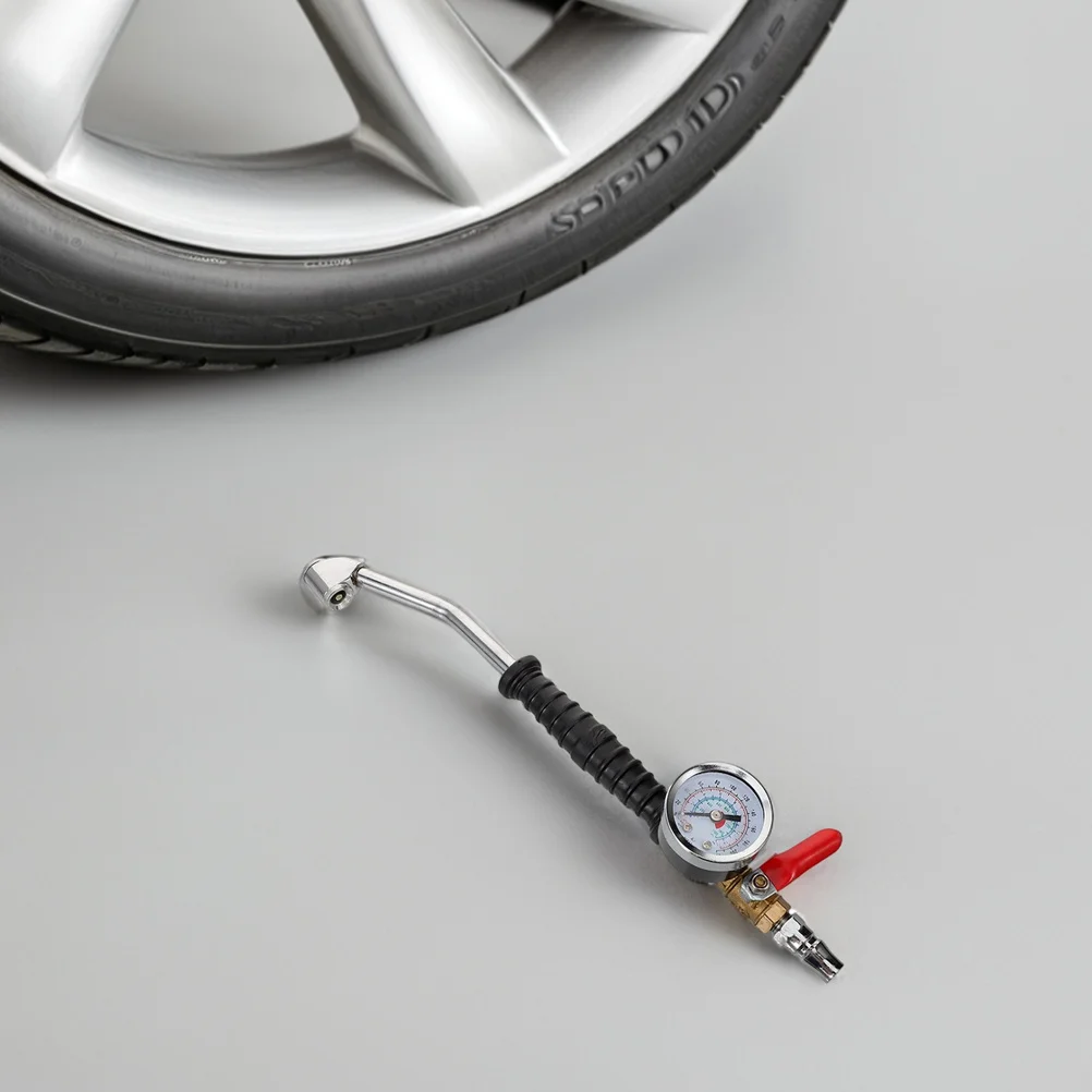 

2Pcs Heavy Duty Truck Tire Inflator Extended Chuck Nozzle Pressure Gauge Elbow Design Quick Connect Air Compressor Hose Adapter