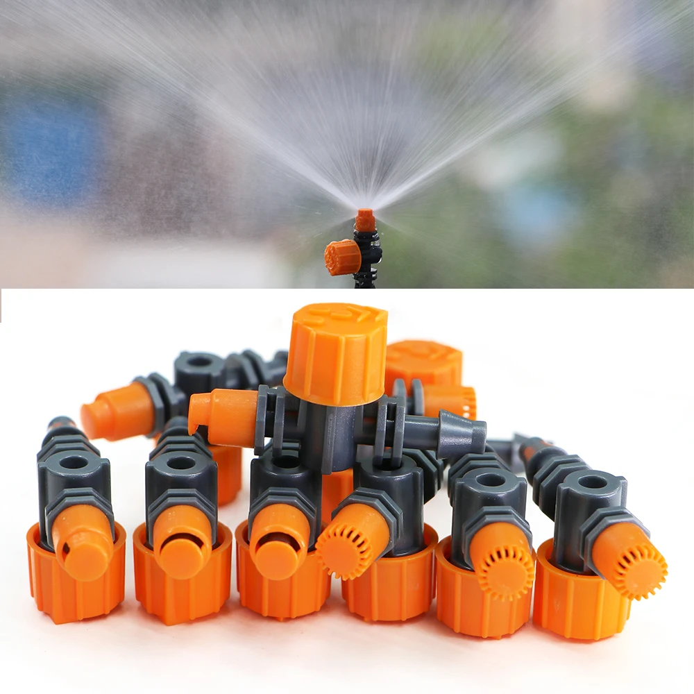 

10pcs 180° 360° Refraction Sprinklers Water System 1/4" Barb Quick Coupling Connector Watering Sprinkler for Irrigation Supplies