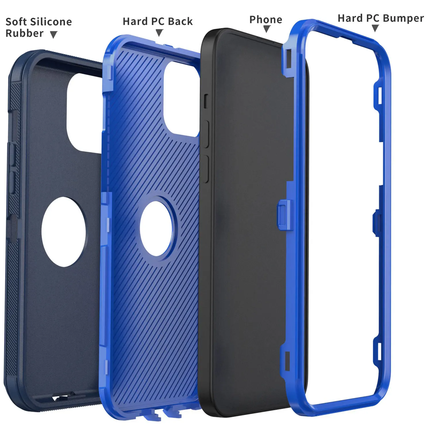 Blue For iPhone 11 Pro Max 11 Pro 11 Case Heavy Duty Shockproof Hard Protective Rugged Hybrid 3in1 Layers Phone Cover