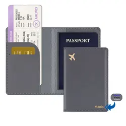 Customized Fashion Travel Passport Cover Women Men Passport Credit Card Holder Case PU Leather Business Card Passport Wallet