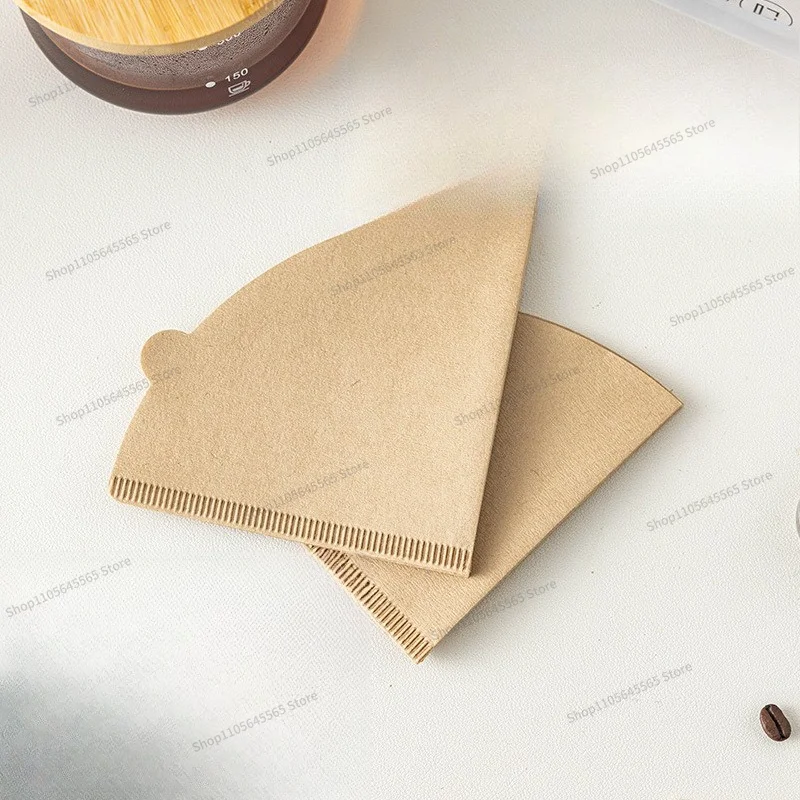 For  Coffee Machine Accessories, Handle, Powder Bowl, Funnel, V-shaped Manual Extraction, Wood Pulp, Filter Paper