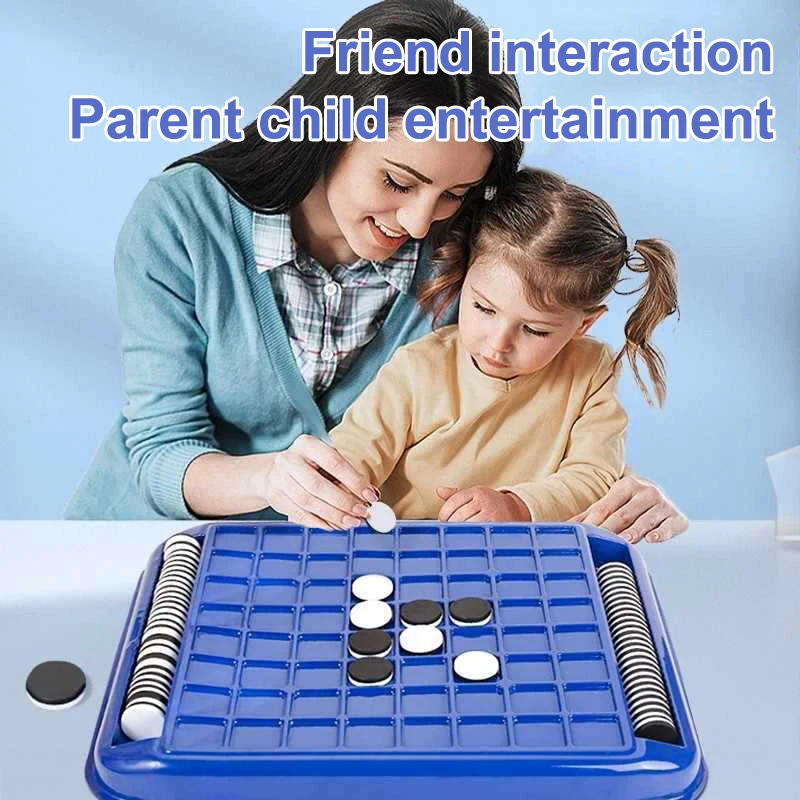 

Kids Montessori Overturn Chess Black White Chess Board Parent Child Interactive Party Social Tabletop Game Logical Thinking Toys