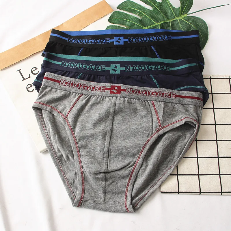 Ropa interior de algodón de alta elasticidad para hombre, pantalones triangulares de cintura baja, calzoncillos cómodos y tra...