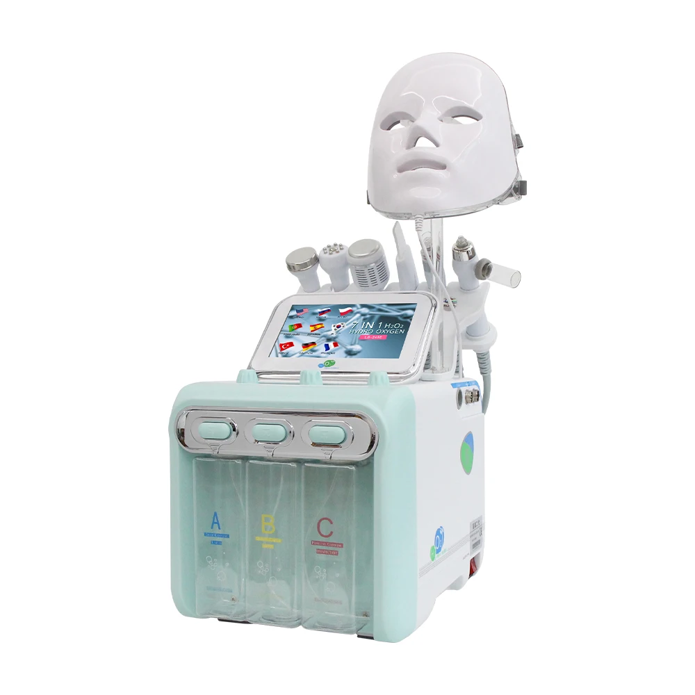 7-in-1 waterdermabrasie gezichtsmachine Diepe reiniging Huidverzorging Aanscherping Mee-eter verwijderen Spa Schoonheidsapparaat - afbeelding 2