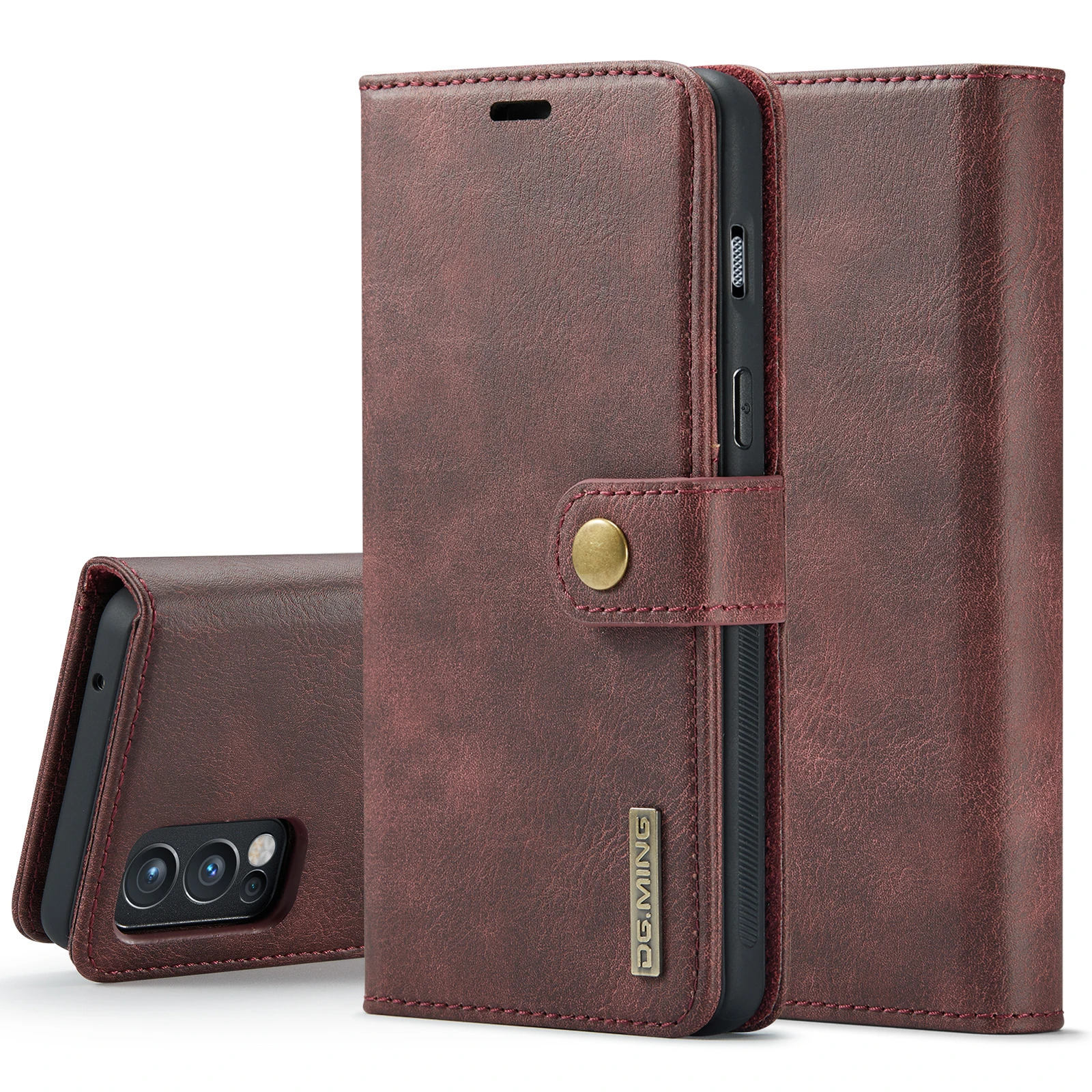 

DG.Ming For OnePlus 11/Nord 2/Nord N20 5G Nord N200 2-Folding Leather Magnetic Wallet Phone Case for OnePlus 9RT 9 10Pro Ace/10R