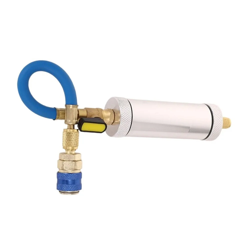 Professional AC Oil Dye Injector Kit For R134A-R1234YF Systems With Quick Couplers/Measuring Cup For Air Conditioning Maintenanc