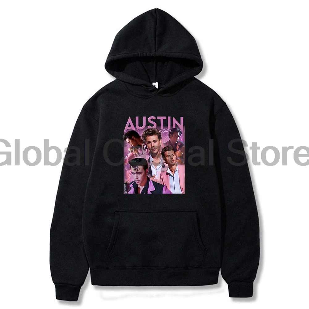 Austin Butler Hoodie Vintage Graphic Long Sleeve Streetwear Women Men Hooded Sweatshirt Fashion Clothes