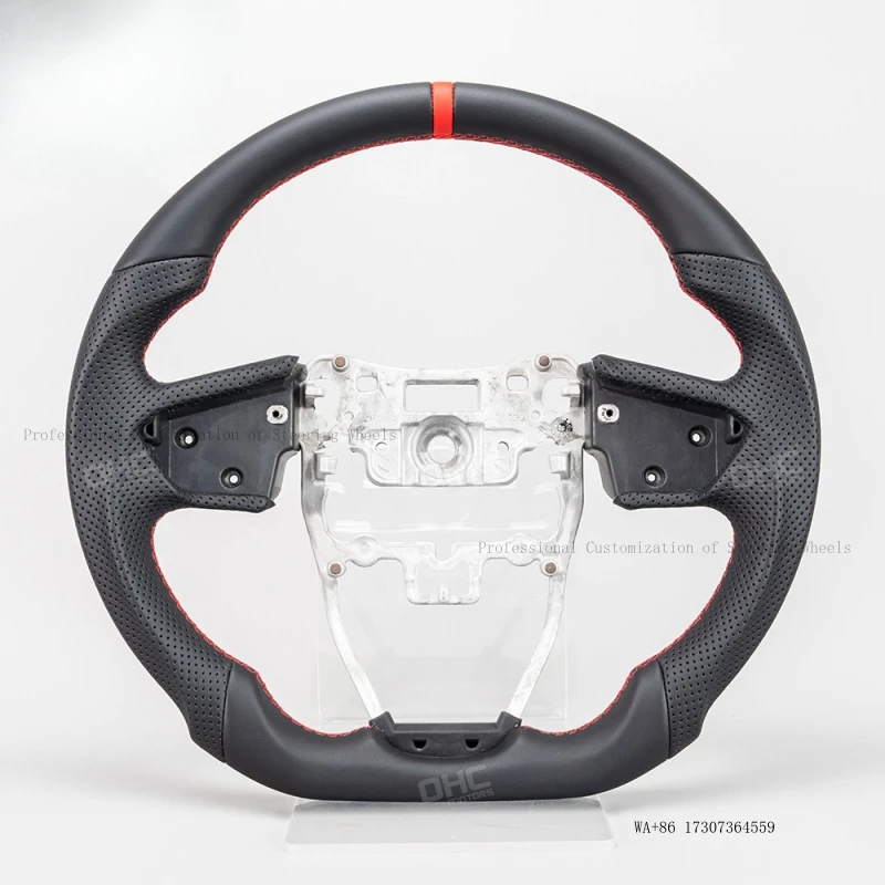 Suitable for Tata Nexon in India, specialized leather steering wheel, sporty upgraded perforated leather with red stitching, dir