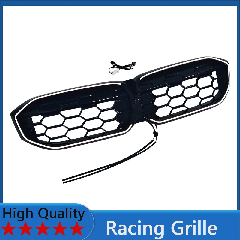 

For BMW 3 Series G20 2023-2026 Racing Grille Front Bumper Grill Body Kit Accessories - Meteor LED Light Style