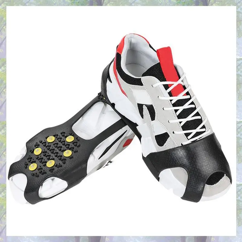 في الهواء الطلق الأسنان مسمار الثلوج المضادة للانزلاق أغطية الحذاء المضادة للانزلاق أغطية الحذاء المضادة للسقوط الجليد انتزاع عشرة الأسنان مخالب الثلوج M الحجم