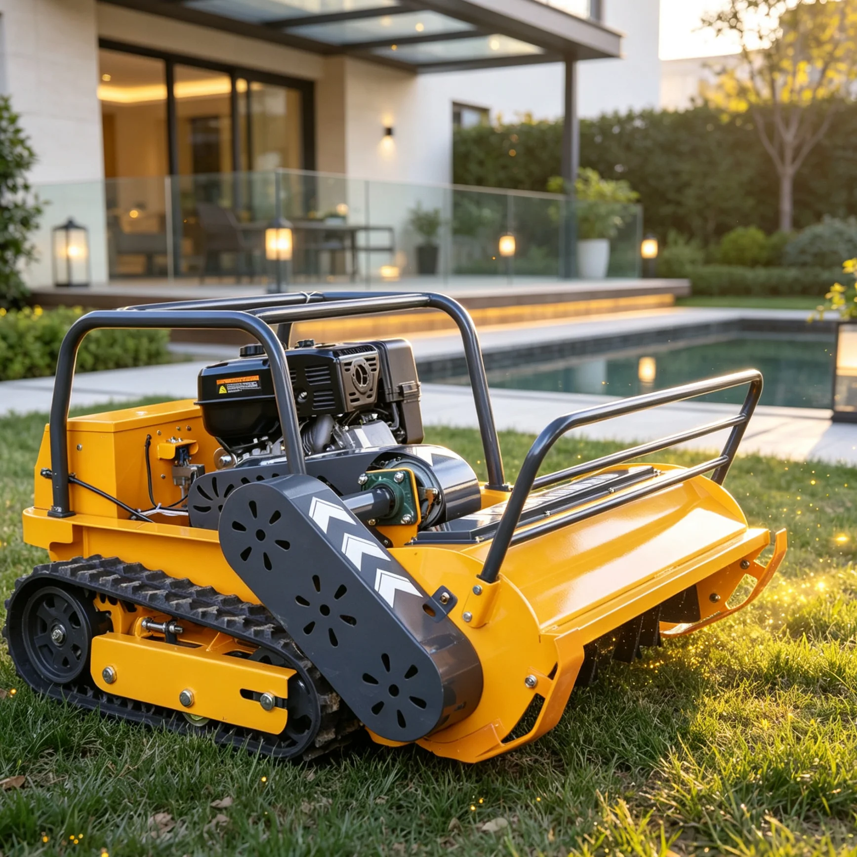 Customized Remote Control Flail Mower uniform mulch recycling effect for large wild grass areas on cattle