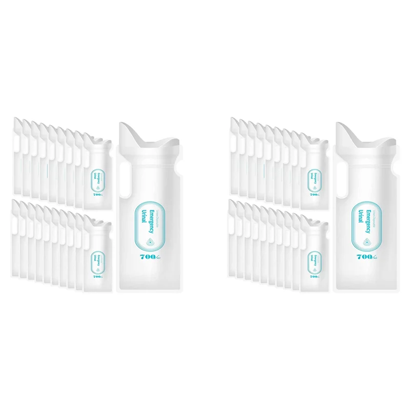 

40 шт. одноразовые мешки для мочи, 700 мл мешки для мочи для путешествий, кемпинга, аварийного и дорожного замятия, мешки для мочи с мужчинами, женщинами