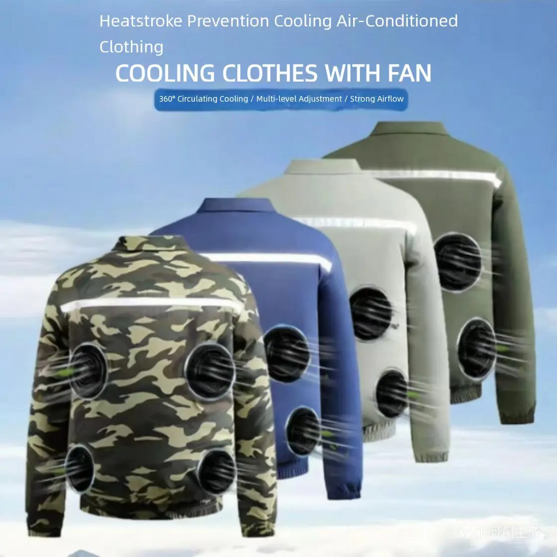 

Outdoor 4-Fan Cooling Air Conditioner Suit, designed specifically for high-temperature working environments in summer, a 360° ci