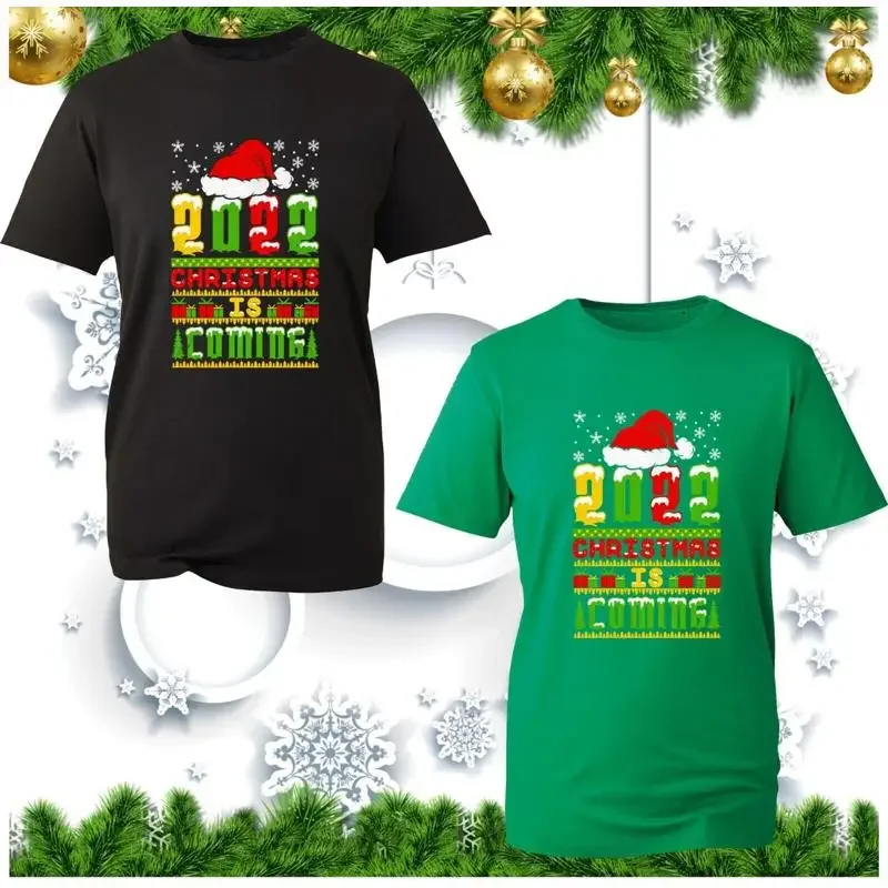 2022 Christmas Is Coming T Shirt Santa Claus Xmas Holidays Eve Top