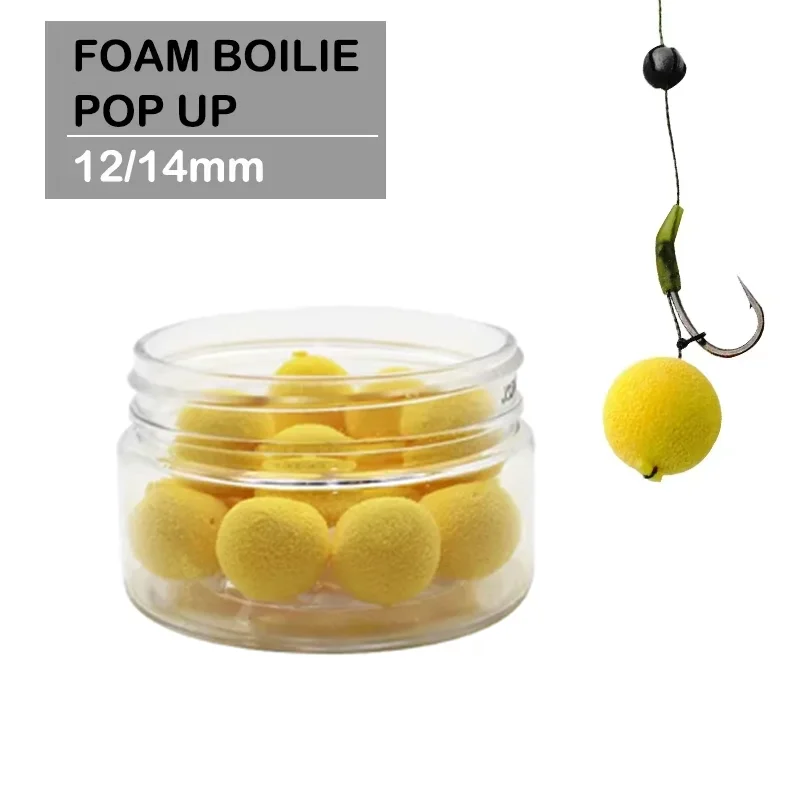15 Stück/Box 12mm/14mm Karpfenangel-Schaumstoff-Pop-Up-Boilies für Karpfenrig, Chod Rig, Zig Rig, Method Feeder Angelzubehör