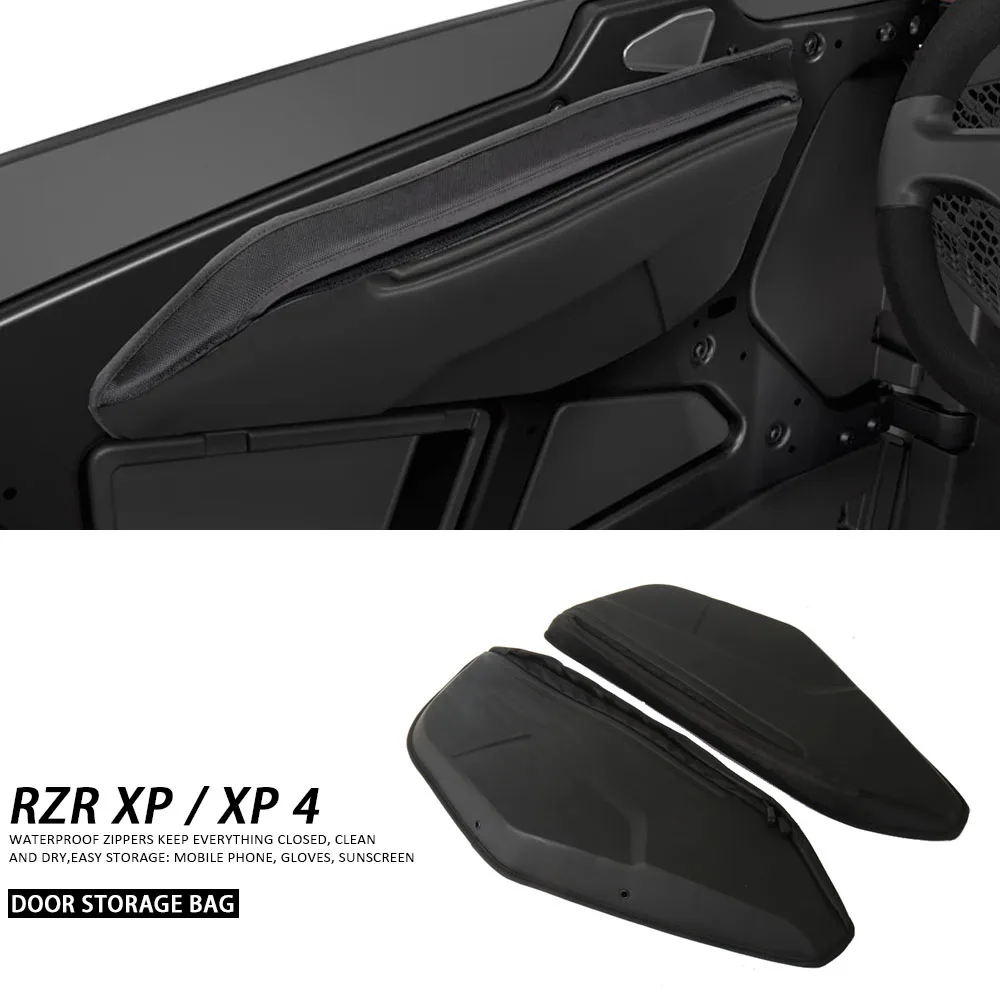 

UTV Accessories One Pair Front Door Storage Bags Waterproof Black For Polaris RZR XP 1000 XP 4 1000 2024 2025