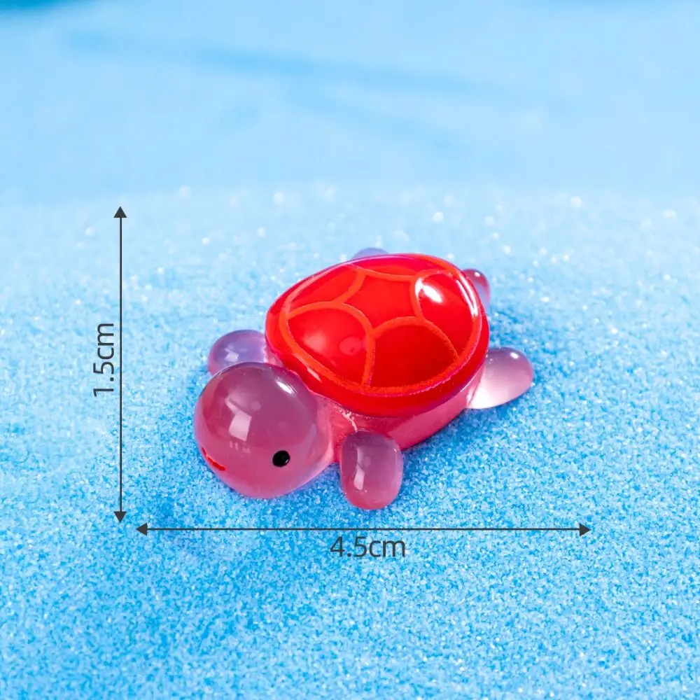 

Cartoon Mini Luminous Turtles Ornament Light in The Dark Resin Crafts Turtle Figurines Miniatures DIY Cute Turtle Statue
