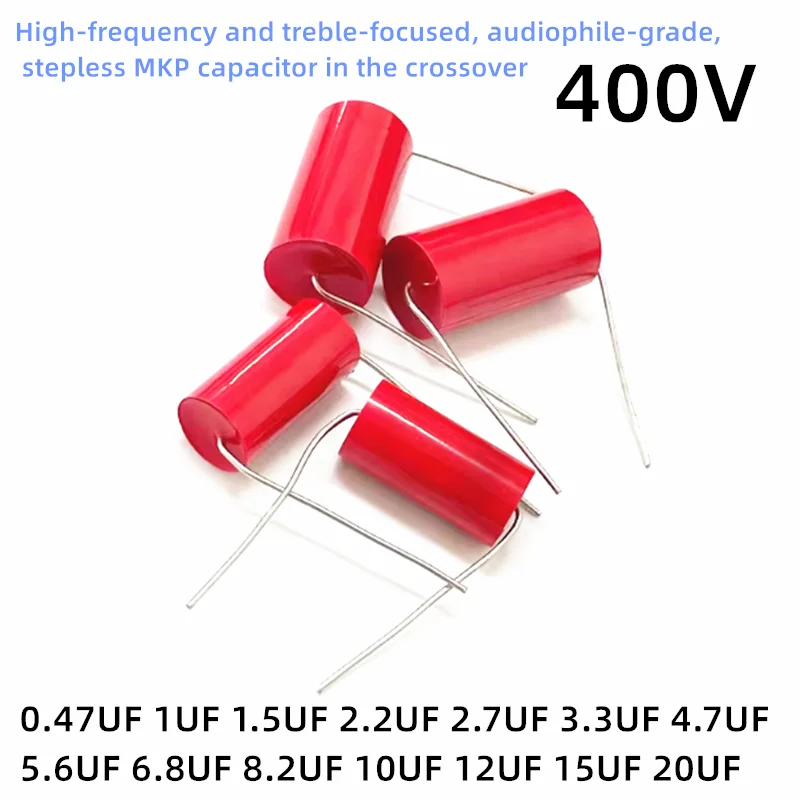 2PCS 400V High-frequency and Treble-focused, Audiophile-grade, Stepless MKP Capacitor in the Crossover 0.47UF 1UF 1.5UF 2.2UF