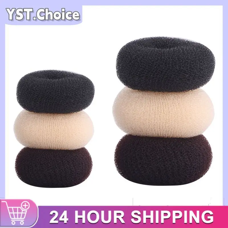 M L negro/marrón/Marfil moño para el cabello Donut Bagel para herramientas para el cabello horquilla accesorios para el cabello para mujeres trenzas de peinado