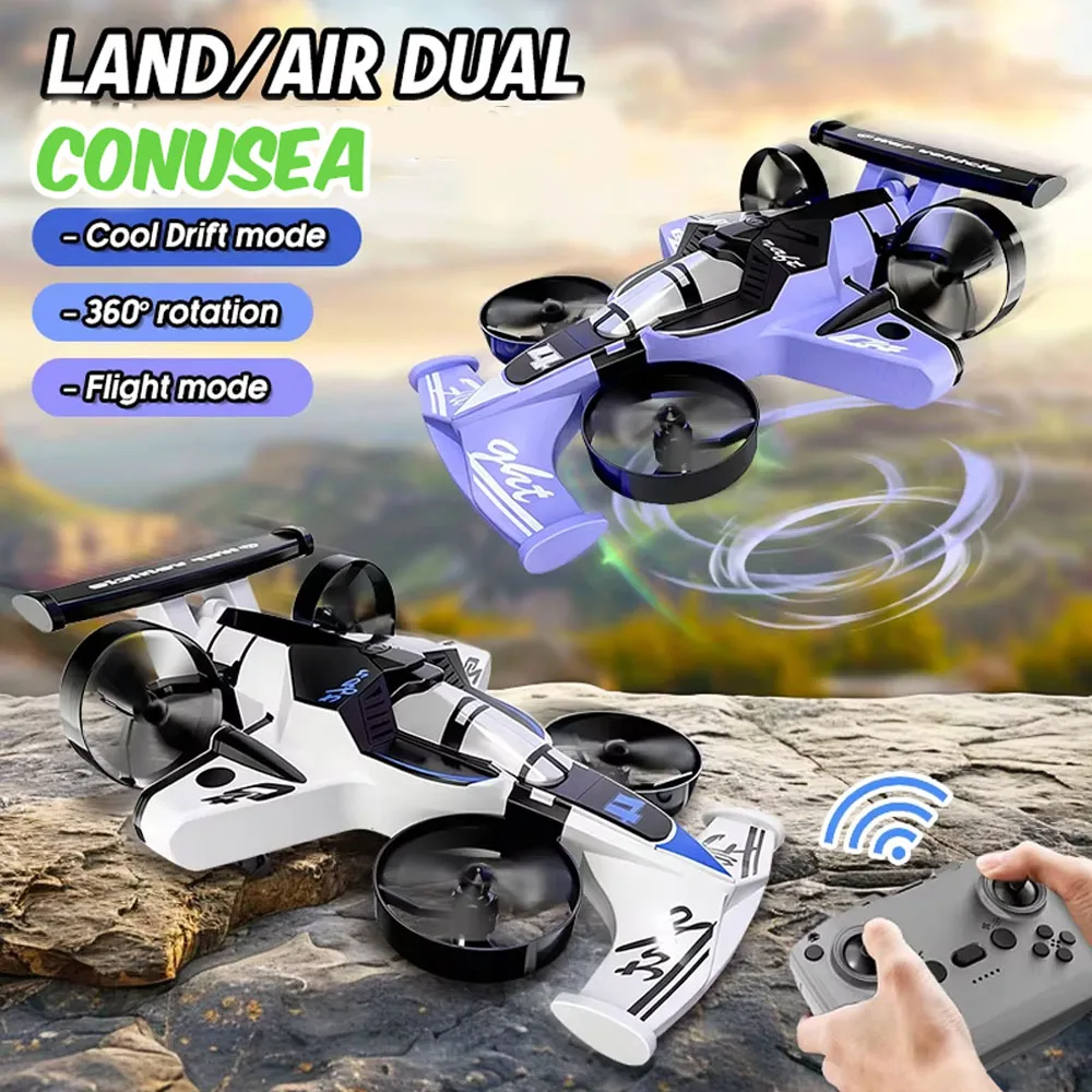 2 In 1 Land-Air Drone Quadcopter Drift Toy Car Rc Helicopter Dual-Mode Stunt Vehicle Remote Control Helicopter Toys Boys Gifts
