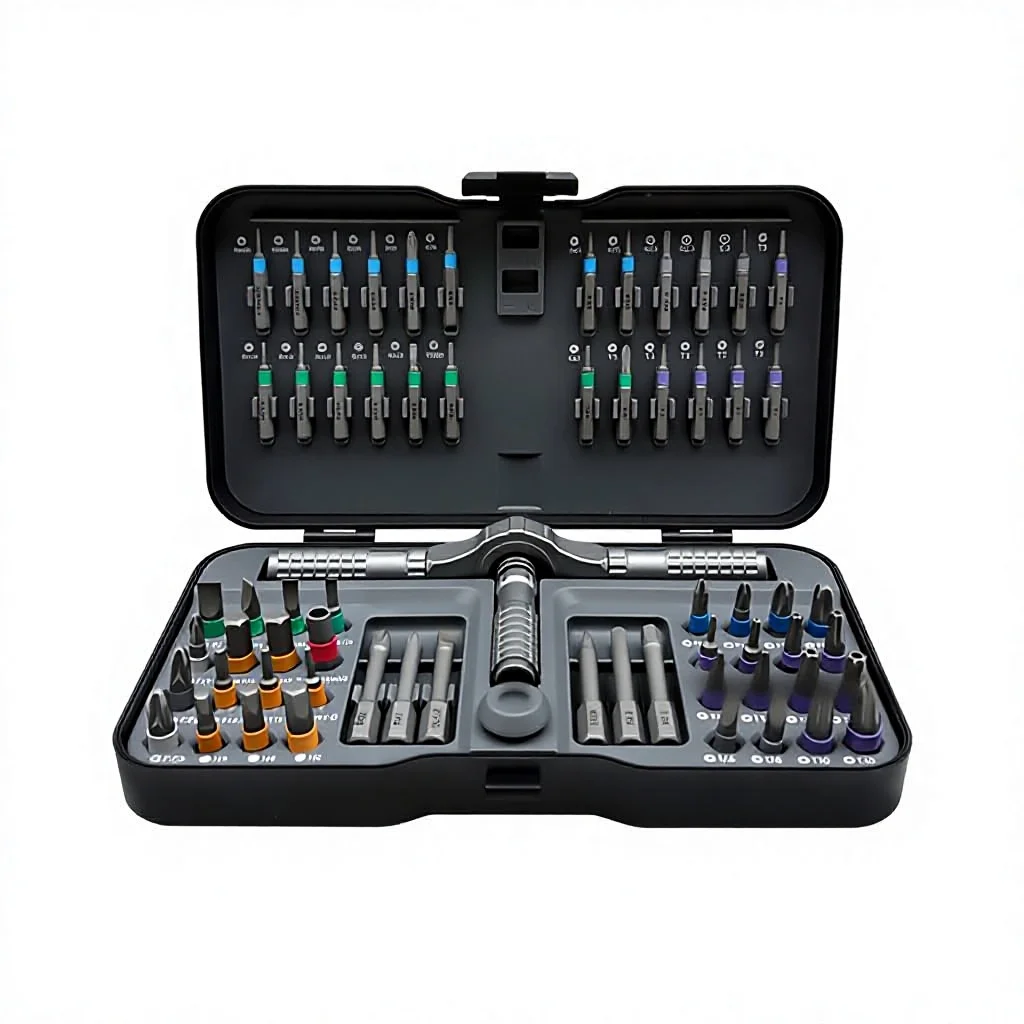 Cross-border New 66-in-1 Ratchet Screwdriver Set Household Wrench and Screwdriver Tool with Multi-functional S2 Alloy Steel Bits