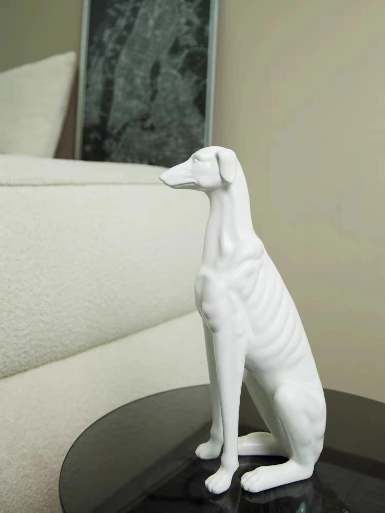 Greyhound Art Dog Sculptures & Figurines Simulated Animals Sculpture Modern Home Decoration Desk Accessories Room Ornaments Gift